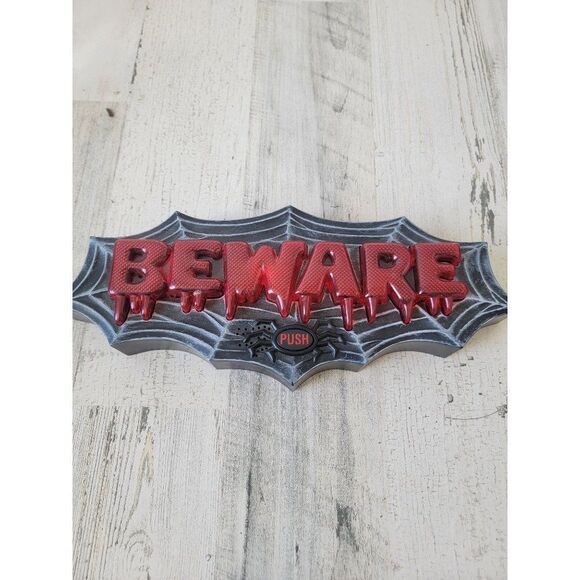 Take one 2008 beware animated light-up sign Halloween scary decor - Picture 3 of 7